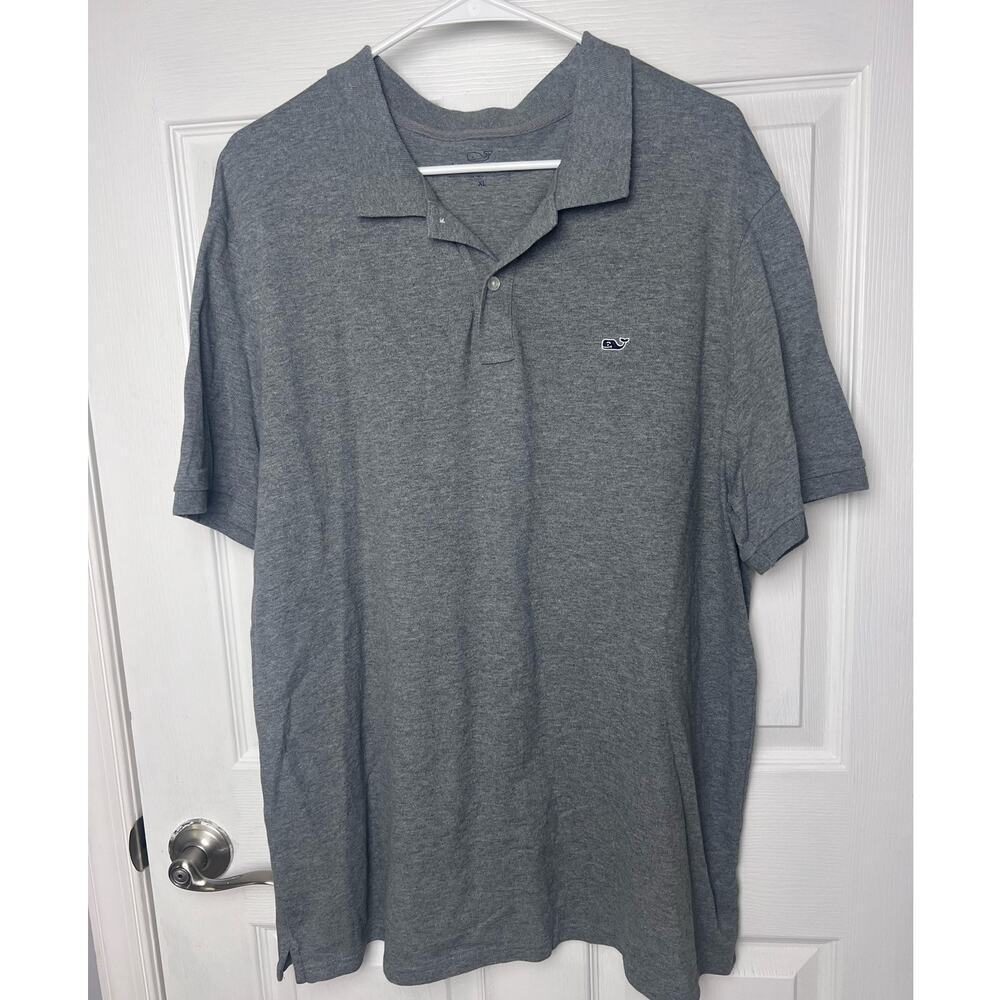 Vineyard Vines Men's Stretch Pique Heather Gray Polo Short Sleeve Size XL